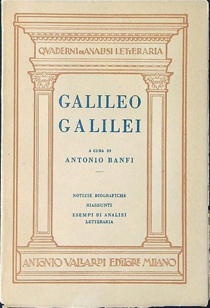 Galileo Galilei - Antonio Banfi - copertina