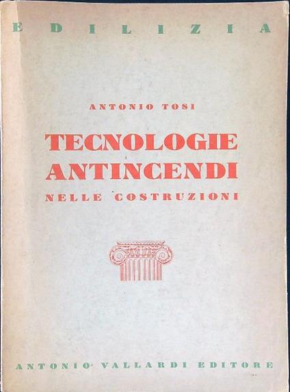 Tecnologie antincendi - Antonio Tosi - copertina