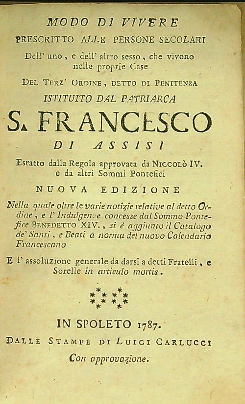 Modo di vivere (Regola di S. Francesco)