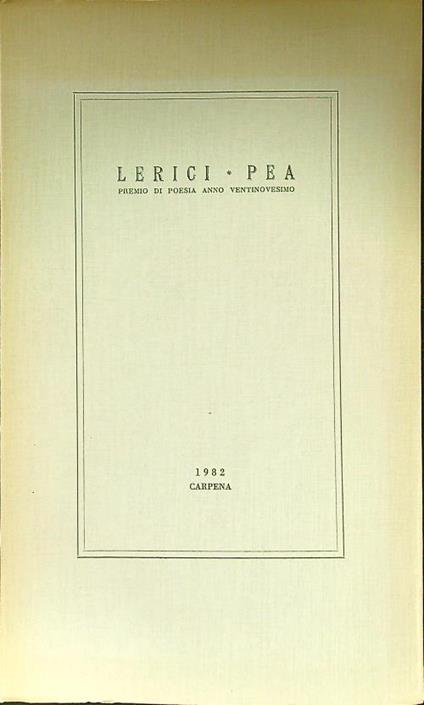 Premio di poesia Lerici - Pea 1982 - copertina