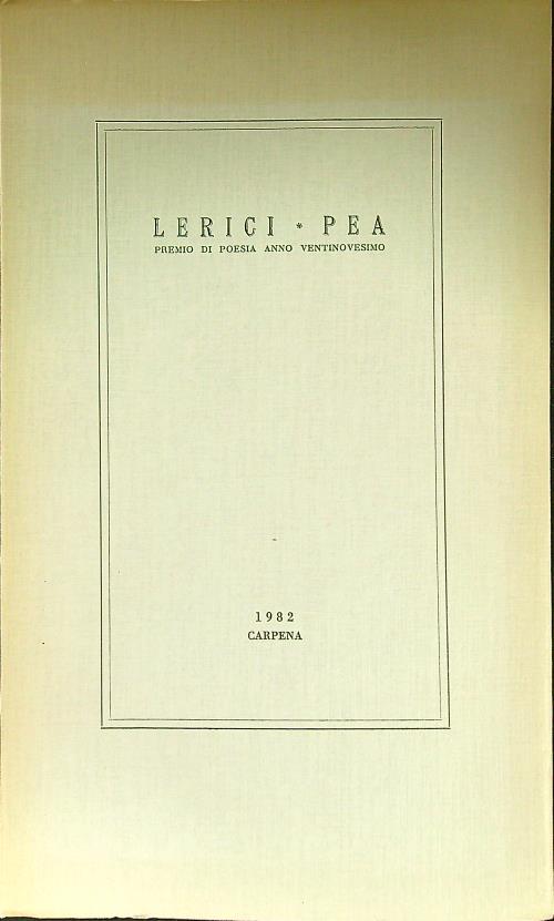 Premio di poesia Lerici - Pea 1982 - copertina