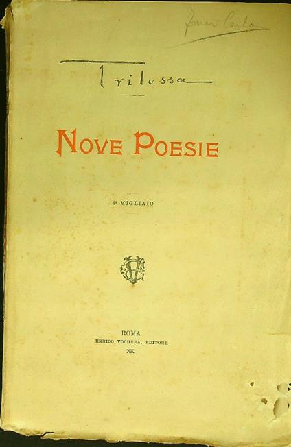 Nove poesie - Trilussa - copertina