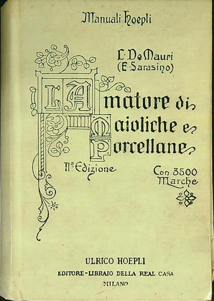 L' amatore di maioliche e porcellane - L. De Mauri - copertina