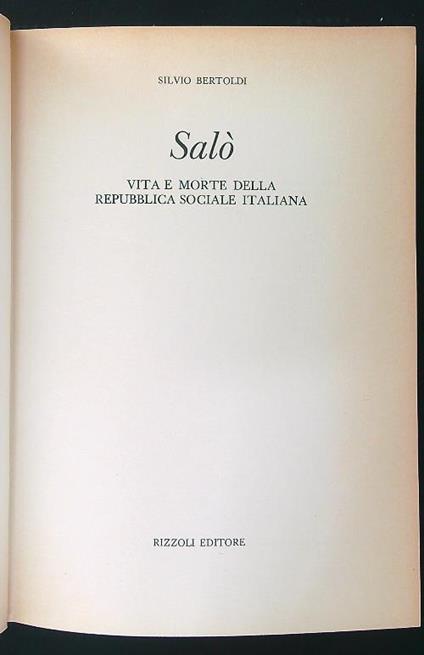 Salò - Silvio Bertoldi - copertina