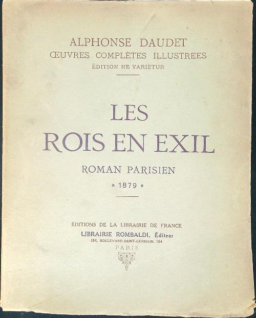 Les rois en exil Roman Parisien 1879 - Alphonse Daudet - copertina