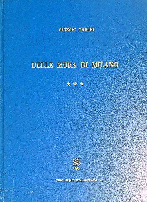 Delle mura di Milano III - Giorgio Giuliani - copertina