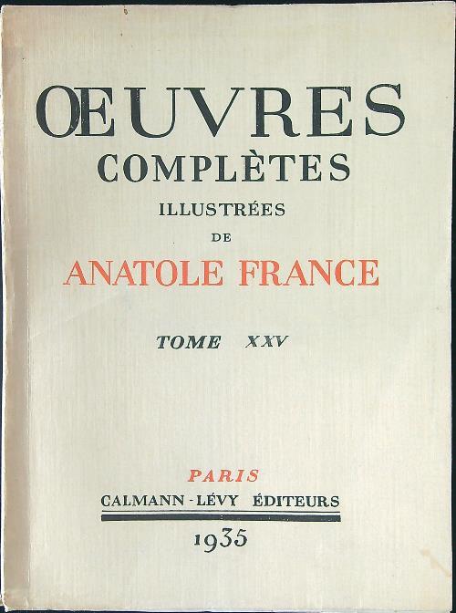 Oeuvres completes illustrees de Anatole France 25 vv - copertina