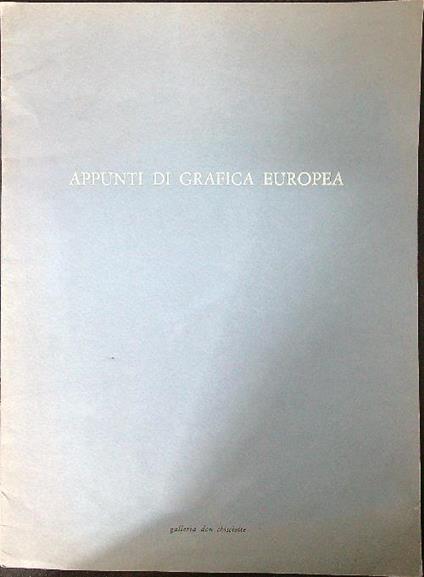 Appunti di grafica Europea - copertina