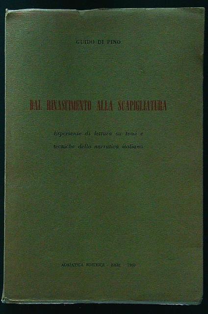Dal rinascemento alla scapigliatura - Guido Di Pino - copertina