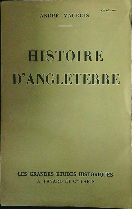 Histoire d'Angleterre - André Maurois - copertina