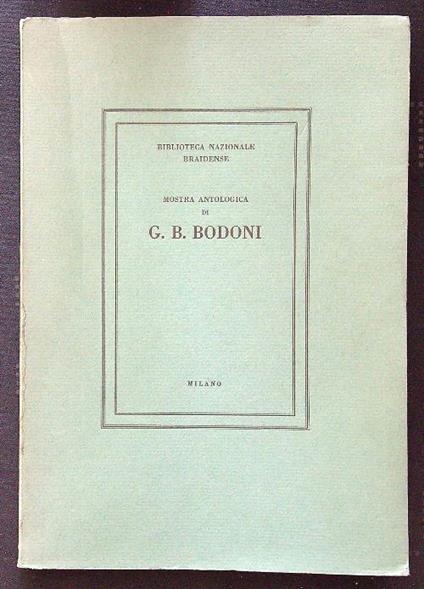 Mostra antologica di G.B. Bodoni - copertina