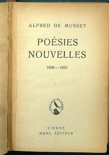 Poesies nouvelles - Alfred de Musset - copertina