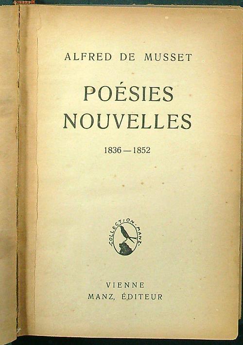 Poesies nouvelles - Alfred de Musset - copertina