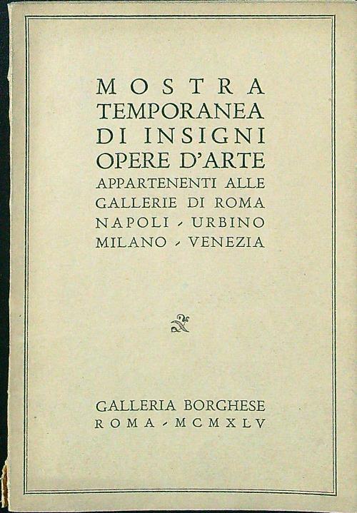 Mostra temporanea di insigni opere d'arte - copertina