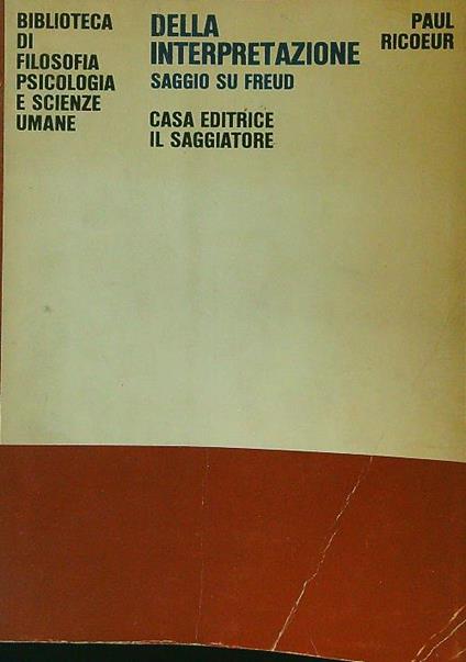 Della interpretazione Saggio su Freud - Paul Ricoeur - copertina