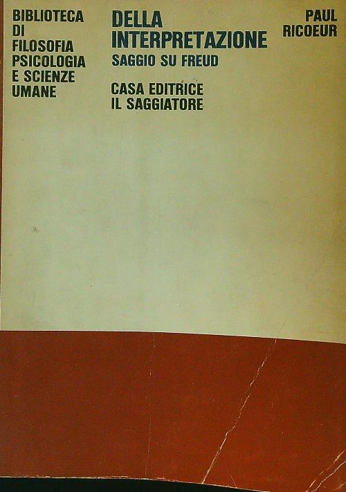 Della interpretazione Saggio su Freud - Paul Ricoeur - copertina