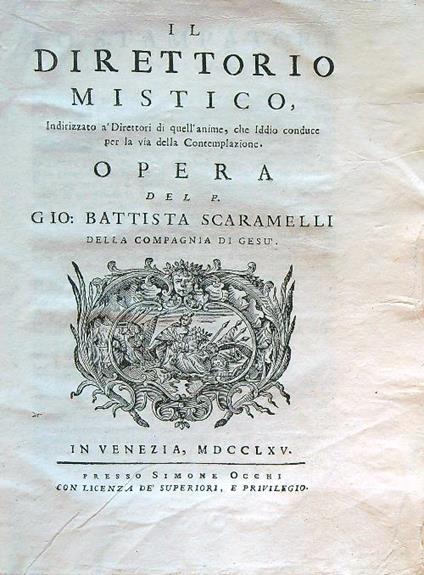 Il Direttorio mistico - Gio Battista Scaramelli - copertina