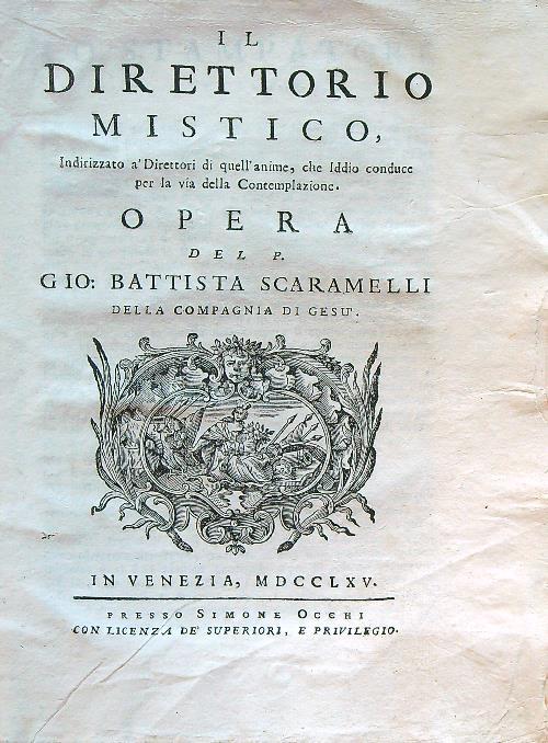 Il Direttorio mistico - Gio Battista Scaramelli - copertina