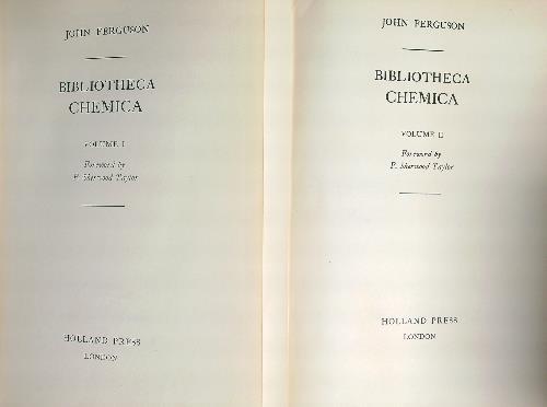 Bibliotheca Chemica. Vol 1-2 - John Ferguson - copertina