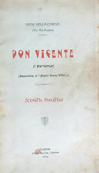 Don Vicente - Speri Della Chiesa - copertina