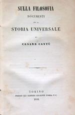 Sulla filosofia documenti per la storia universale