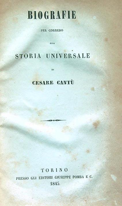 Biografie per corredo alla storia universale - Cesare Cantù - copertina