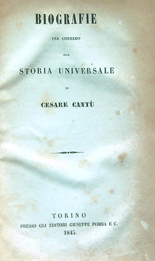 Biografie per corredo alla storia universale - Cesare Cantù - copertina