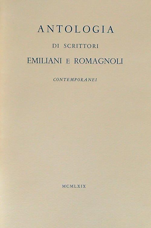 Antologia di scrittori emiliani e romagnoli contemporanei - copertina