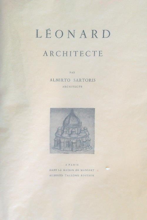 Leonard Architecte - Alberto Sartoris - copertina