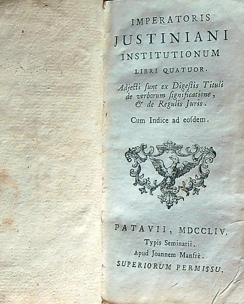 Imperatoris Justiniani Institutionum libri quatuor