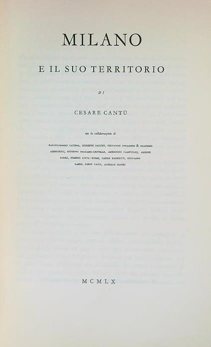 Milano e il suo territorio - Cesare Cantù - copertina