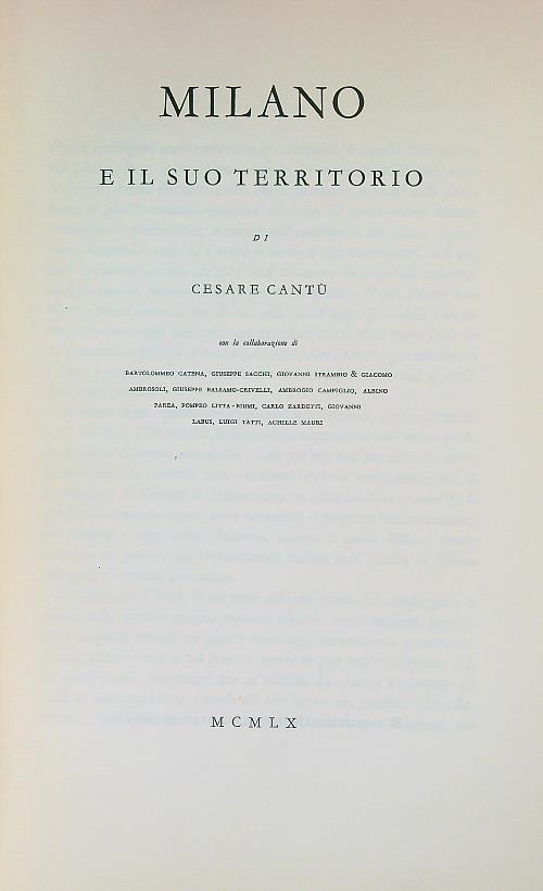 Milano e il suo territorio - Cesare Cantù - copertina