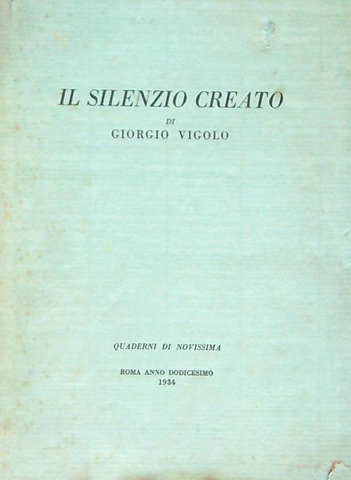 Il silenzio creato
