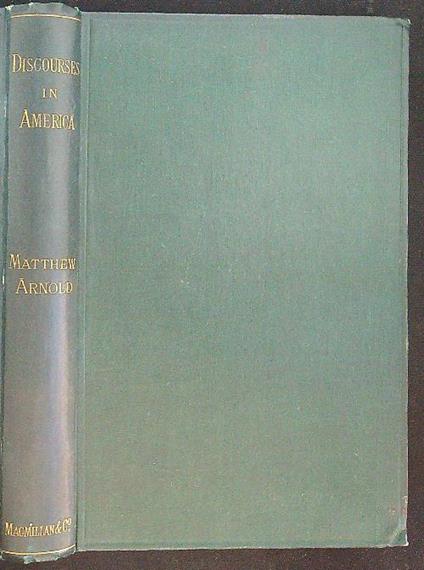 Discourses in America - Matthew Arnold - copertina