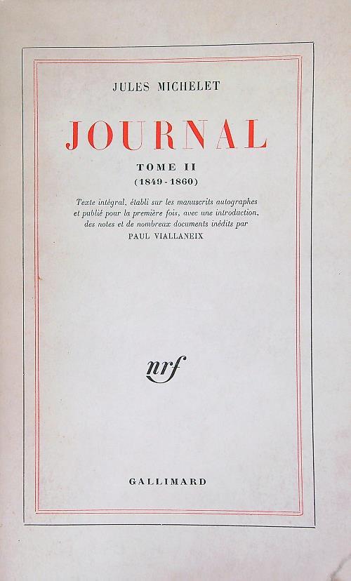 Journal tome II (1849-1860)