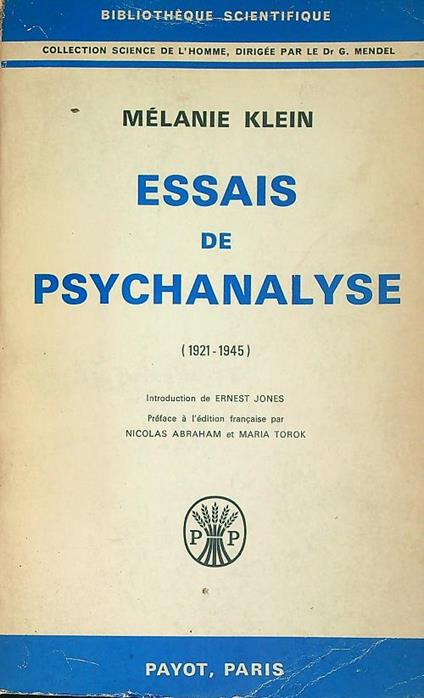 Essais de Psychanalyse 1921-1945 - Melanie Klein - copertina
