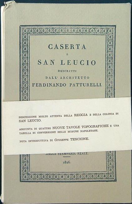 Caserta e San Leucio - Ferdinando Patturelli - copertina