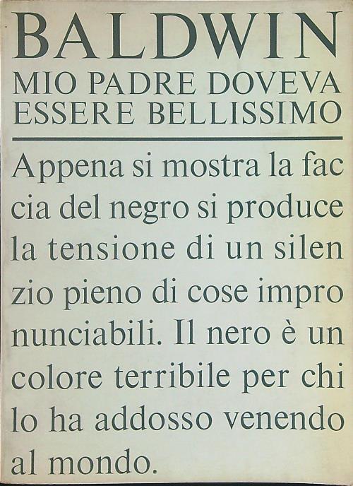 Mio padre doveva essere bellissimo - James Baldwin - copertina