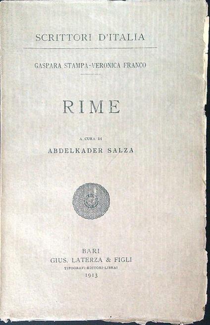 Rime - Abdelkader Salza - copertina