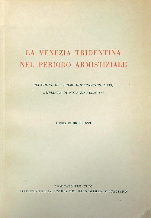 La Venezia tridentina nel periodo armistiziale - Bice Rizzi - copertina