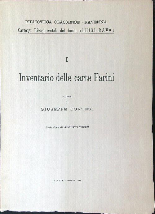 Inventario della carte Farini - Giuseppe Cortesi - copertina