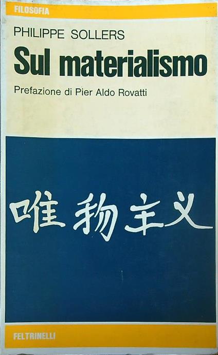 Sul materialismo - Philippe Sollers - copertina