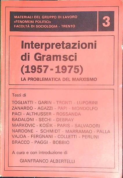 Interpretazioni di Gramsci 1957-1975 - Gianfranco Albertelli - copertina