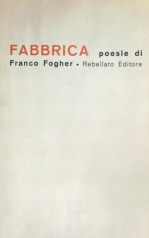 Fabbrica - Franco Fogher - copertina