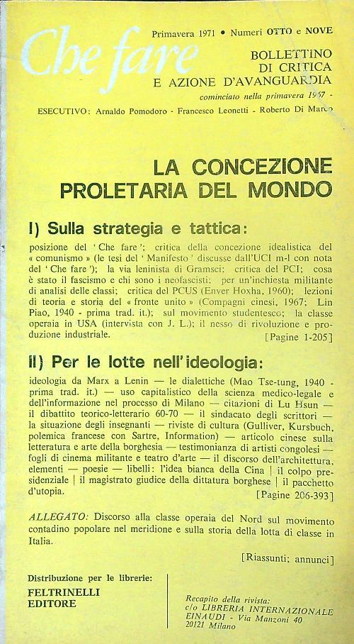 Che fare 8-9/ Maggio 1971 - copertina