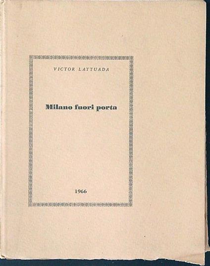 Milano fuori porta - Victor Lattuada - copertina