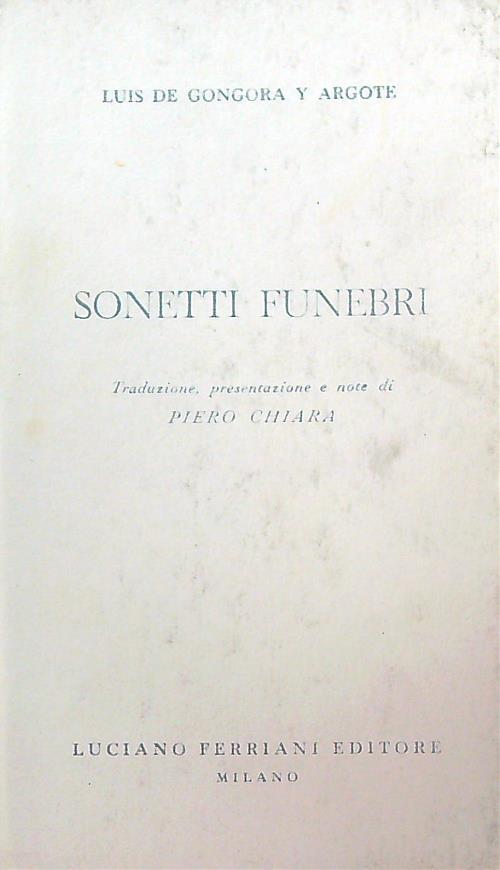Sonetti funebri - Luis De Gongora y Argote - copertina