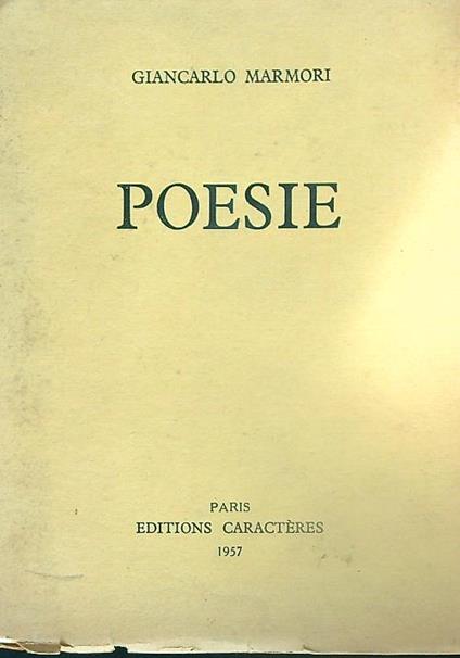 Poesie - Giancarlo Marmori - copertina