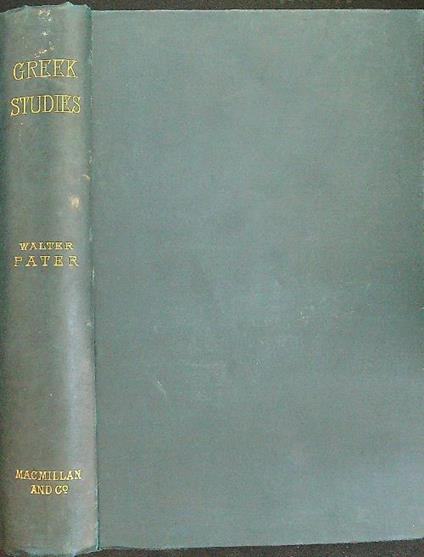Greek studies - Walter Pater - copertina