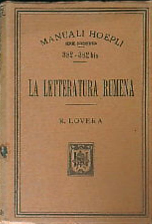 La letteratura rumena - R. Lovera - copertina